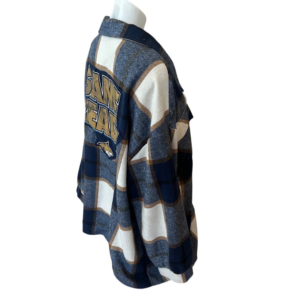 Montana State University Bobcats Plaid Flannel Shirt 3XL Football MSU Tailgate - Picture 3 of 6